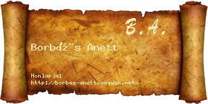 Borbás Anett névjegykártya